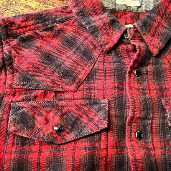 Cody James Red Plaid Western Flannel S - Picture 8 of 14